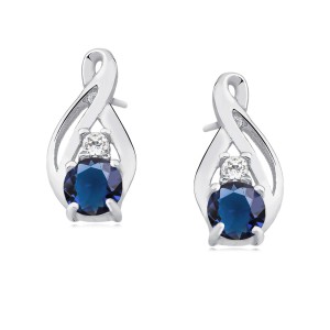 Cercei argint cu piatra albastra DiAmanti Z1422E_BL-DIA (Argint 925‰ 1,1 g.)